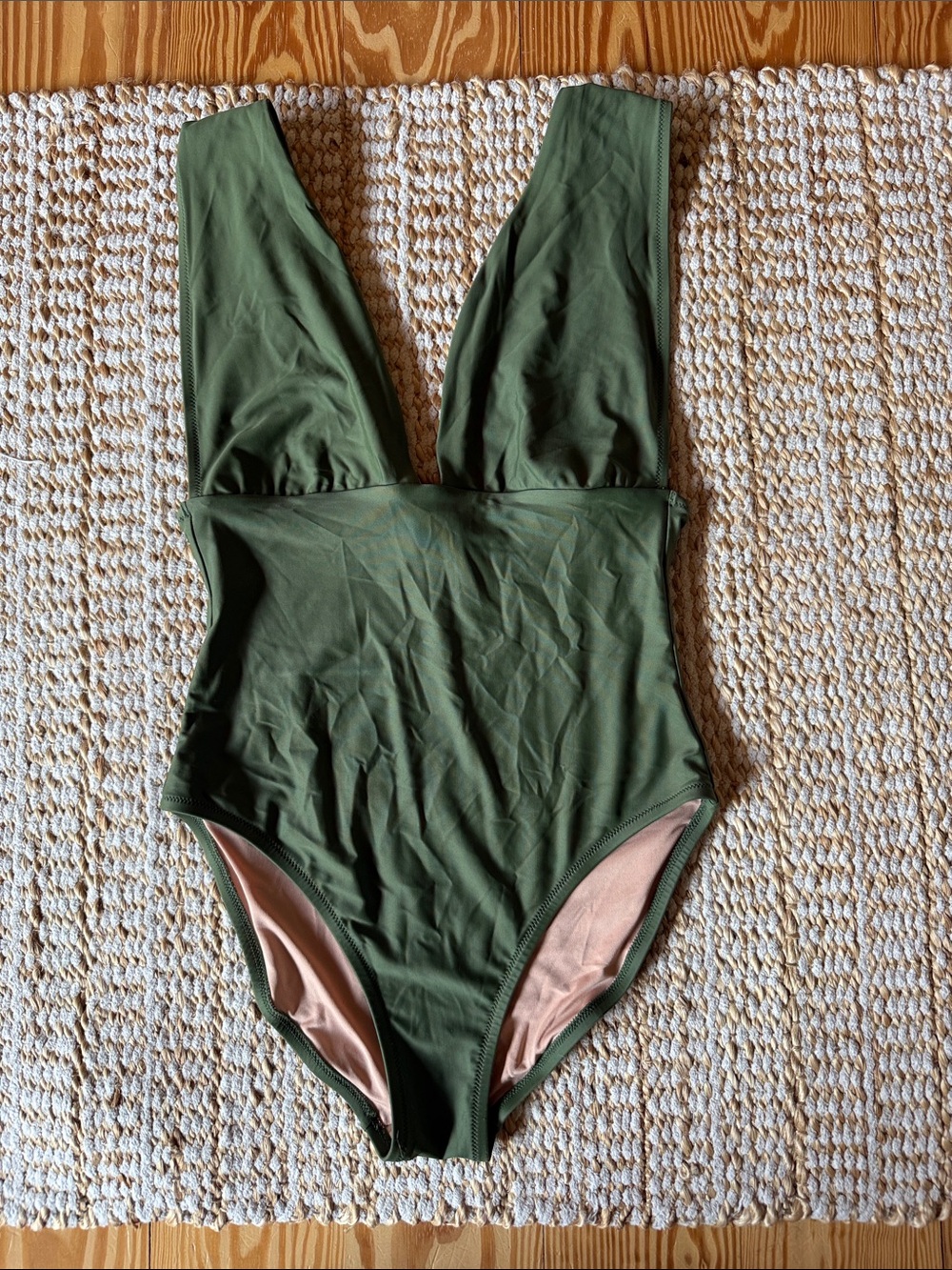 Women’s J Crew Olive Green One-Piece Swimsuit Size 8